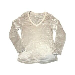 UGG Sweatshirt Daisy Fleece  V-Neck Pullover Sz M Long Sleeve Tan Loungewear